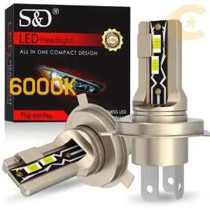 H4 LED Крушки – Комплект 2 броя 30000LM Canbus 6000k